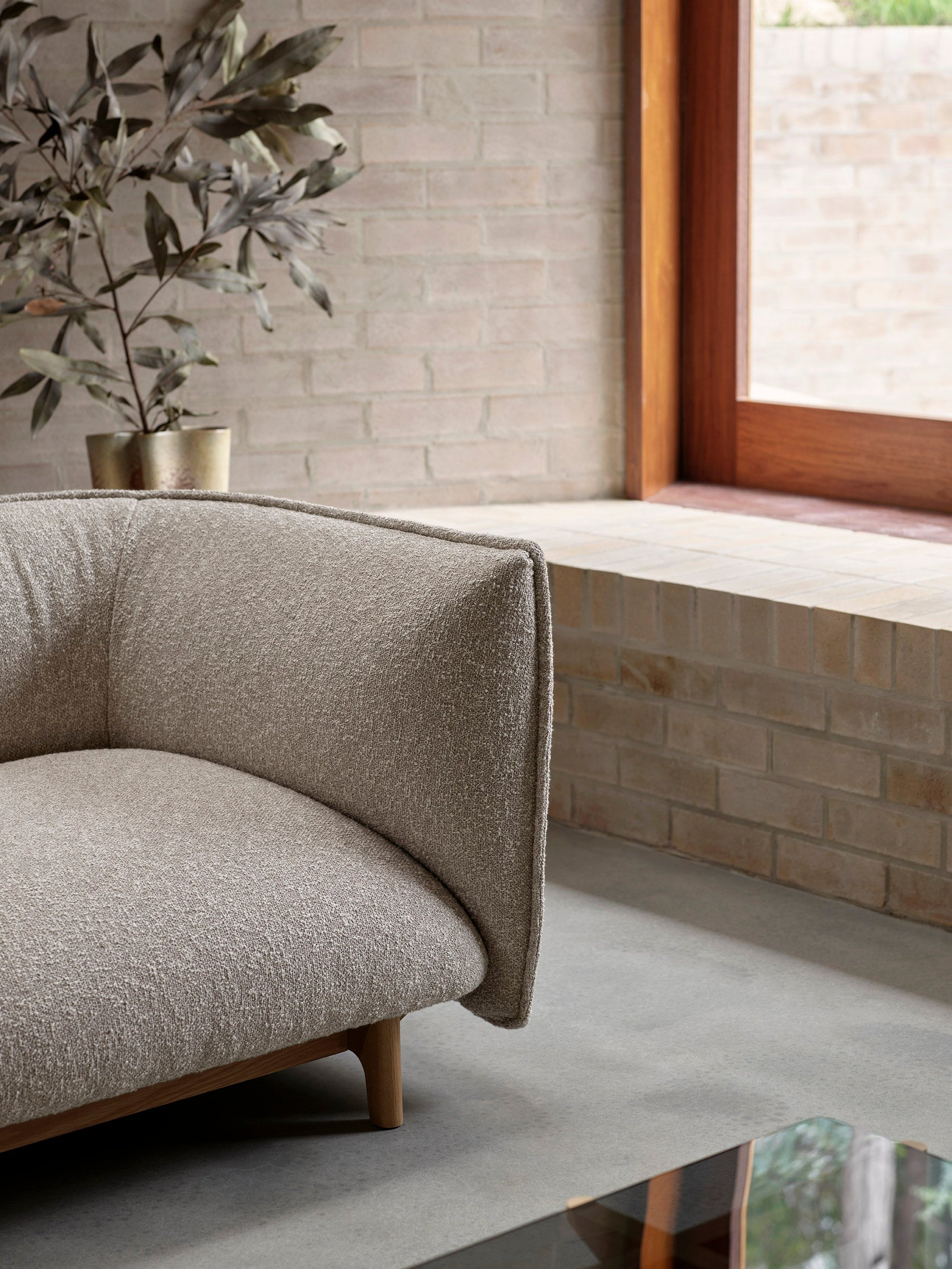 Mast Furniture beam sofa angle detail 
